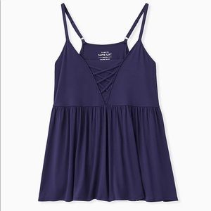 Torrid navy blue babydoll tank top
